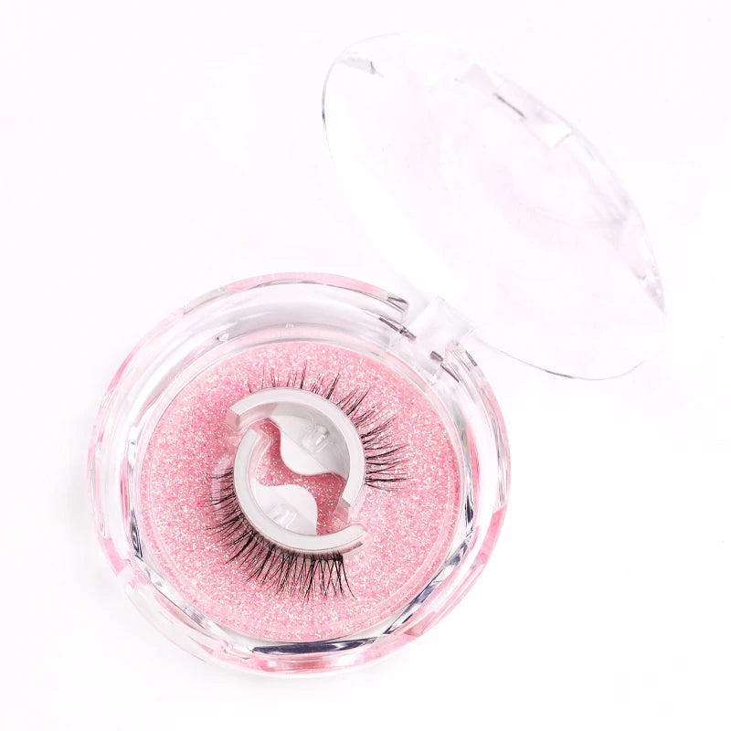 New Design Glueless Reusable 5D Self Adhesive Mink Eye Lashes Vendor Handmade Full Strip Fake Eyelashes