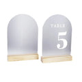 Frosted Arch Wedding Table Digital with Wooden Stand Frosted Acrylic Table Digital Signage with Wooden Stand