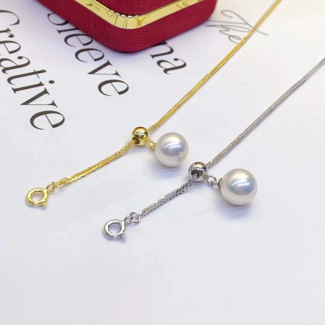 B384 7-8mm 925 Sterling Silver Gold Plated Wholesale Freshwater Pearl Charm Bracelet  Bangle Fancy Jewelry for Women