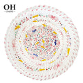 New Bohemian Romantic Pink Flower Bone China Charger Plate Dish Eco-Friendly Fashionable Round Wedding Dinnerware Giveaways