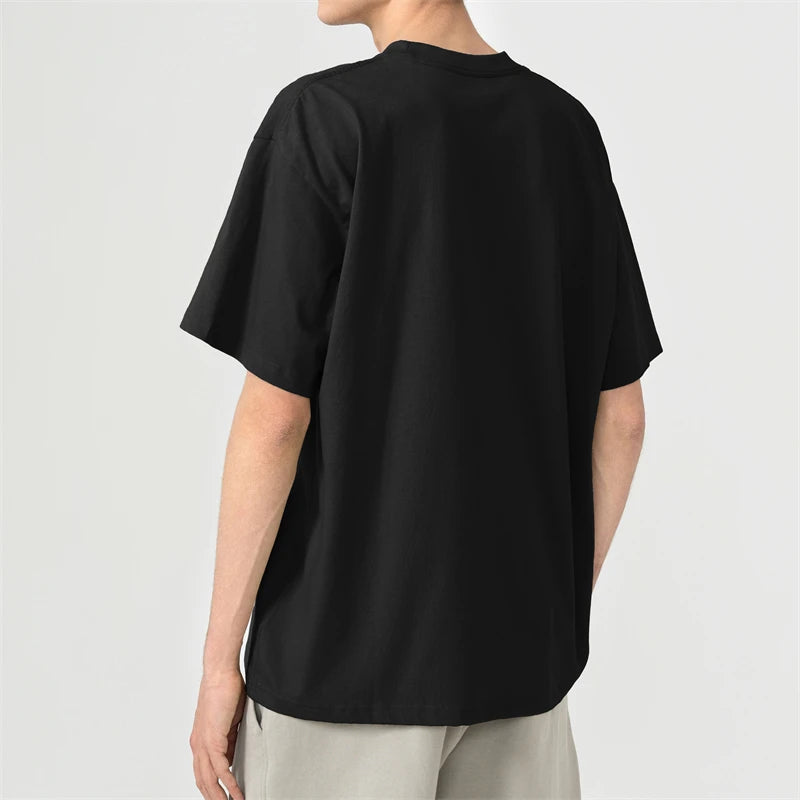 High Quality Oversized 245 Grams Wholesale Custom Logo Heavy Weight T Shirt 100% Cotton Blank Plus Size Unisex T-shirts
