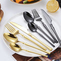 Wedding Eco Friendly Cutlery Set Gold Stainless Steel 4pcs 20pcs 24pcs 30pcs Black Silverware Cutlery Set