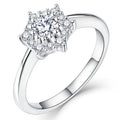 GRA Luxury Real Round Cut Moissanite Fine Jewelry 925 Sterling Silver Rhodium Plated Pave Setting Engagement Ring for Women