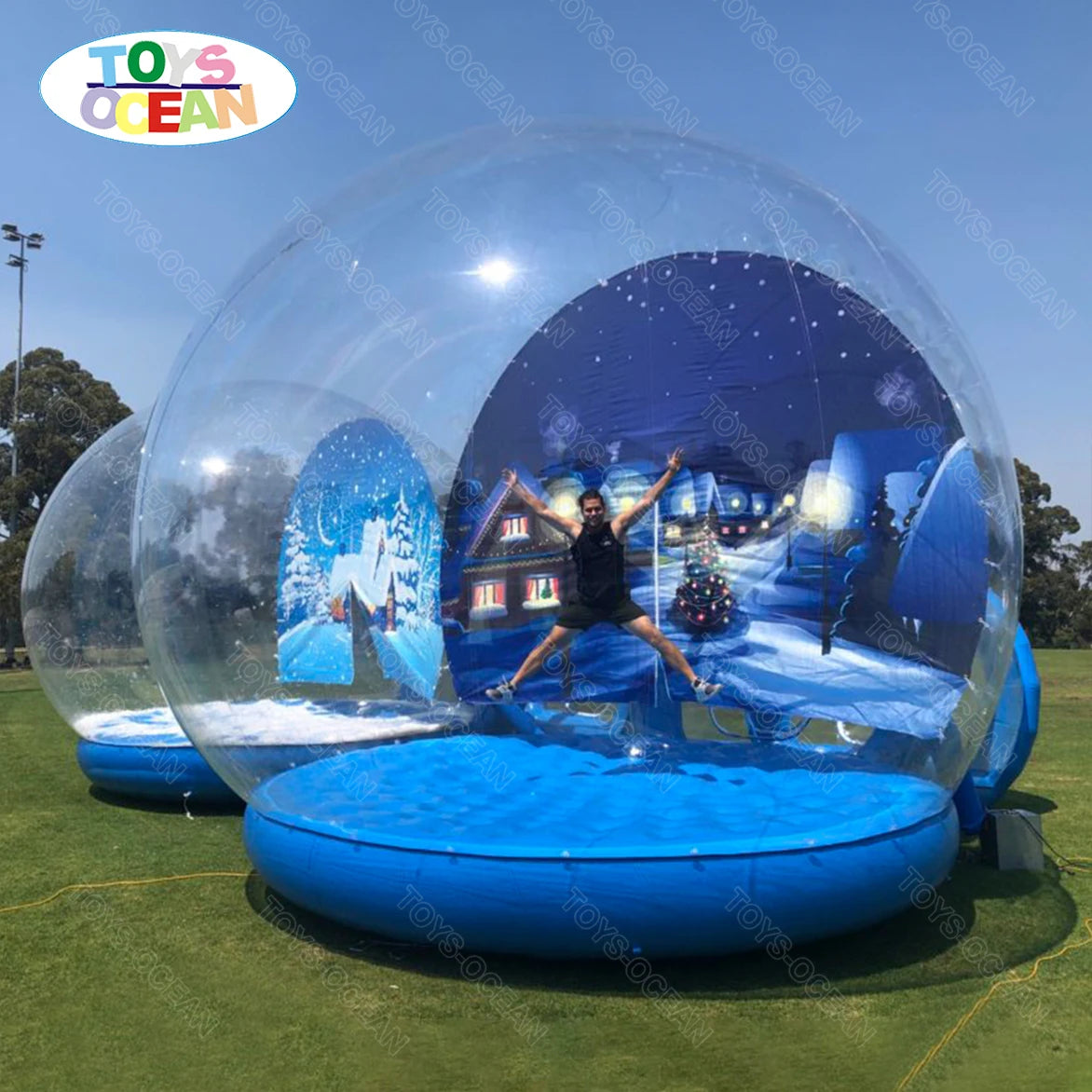 New Style Freely Customized PVC Bouncing Bubble House Christmas Advertising Inflatable Snow Globe Photo Booth