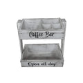 JUNJI 2-Tier Kitchen Countertop Wood Coffee Station Organizer