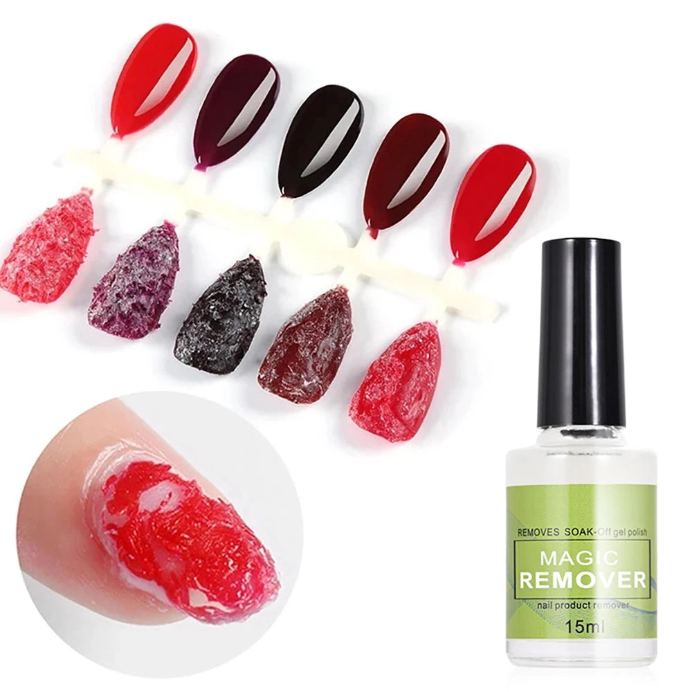 15ml UV Gel Nail Polish Remover Manicure Fast Clean Base Top Coat Healthy Gel Polish Cleaner Fast UV Soak Off Easily Nail Gel