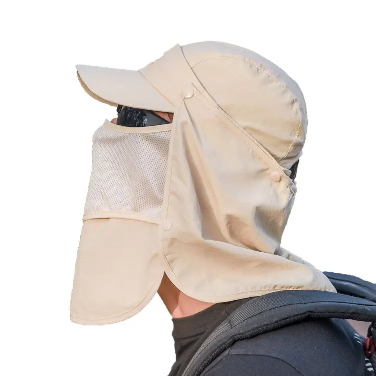 Multifunctional Sunshade Outdoor Fishing Men's Sunscreen Summer Fast Drying  Hat Bucket Hat Detachable Neck Face Flap Boonie Cap