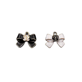 Bow Ornaments Necklace Charm Enamel Metal Bow Charm Mini Bow Pendant Bowknot Charms