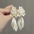 2025 French Exaggerated  High-end Long Bridal Fairy Flower Inlaid Zircon Fairy Luxury Temperament Earrings  for Women Gift
