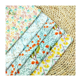Wholesale Organic Combed Woven Lovely Leaves Floral Printed 100% Cotton Poplin Fabric Breathable Eco-Friendly Lightweight Cover