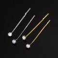 Custom Gold Plated Minimalist Bohemian Long Earrings Shiny Zircon Tassel Earrings for 925 Sterling Silver Women's Jewelry