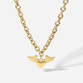 Dropshipping 2022 Newest Fashion Necklace Waterproof Top Quality 18k Gold Angel Pendant Necklace 316 Stainless Steel Jewelry