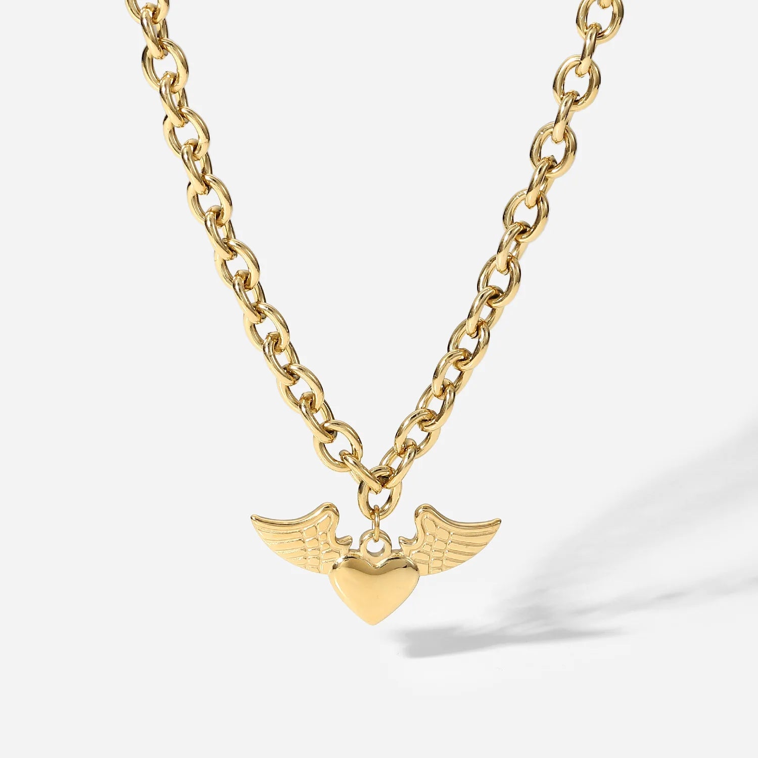 Dropshipping 2022 Newest Fashion Necklace Waterproof Top Quality 18k Gold Angel Pendant Necklace 316 Stainless Steel Jewelry