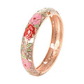Daili Hollow Design Pink Bangle Colorful Flowers Zinc Alloy  Gold Plated  Bracelet for Women Jewelry Bracelet Custom Bracelets