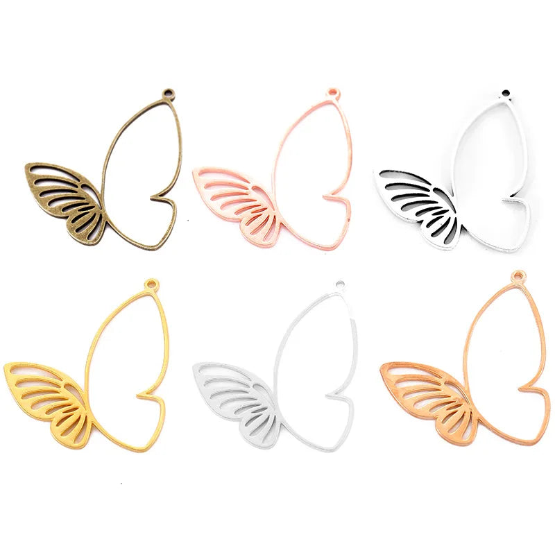 YuenZ Simple and Stylish Filigree Hollow Butterfly Charms for Necklace Earrings Pendant DIY Jewelry Accessories 39*38mm D2113