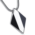 POYA Wholesale Rhombus Tungsten Carbide Pendant High Polished Gift for Men Personality Engraved