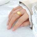 Customized Retro 316L Stainless Steel 18K Oval Glossy Multi-Size Optional Index Finger Ring Jewelry for Girls Daily Wearing