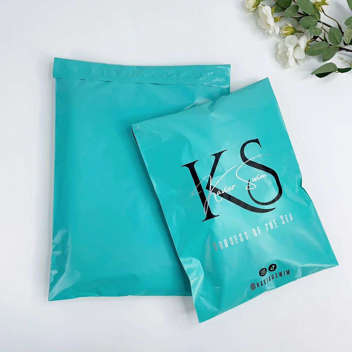 Custom Logo Mailer Bag Adhesive Self Seal Clothing Mailing Bags Express Waterproof Teal Green Shipping Envelope Bags