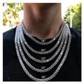4mm Hip Hop Iced Out Diamond Tennis Chain Zircon Link Brass Necklace Jewelry for Men