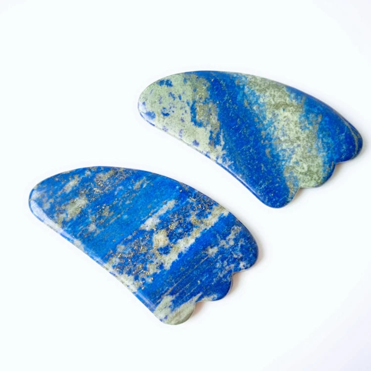 DIY Factory Supply Natural Polished Lapis Lazuli Ice Cream Spoons Heated Gua Sha Tools for Eye