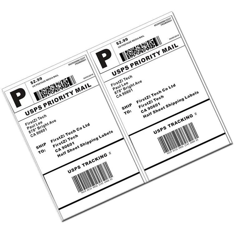 A4 Black Code Thermal Paper Continuous Direct Waybill Label Sticker Transfer