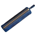 Fashion Genuine Leather Handmade Durable Zipper Pen Bag Custom Brand Logo Promotional Pencil Case Simple Style 20.5x5.2cm