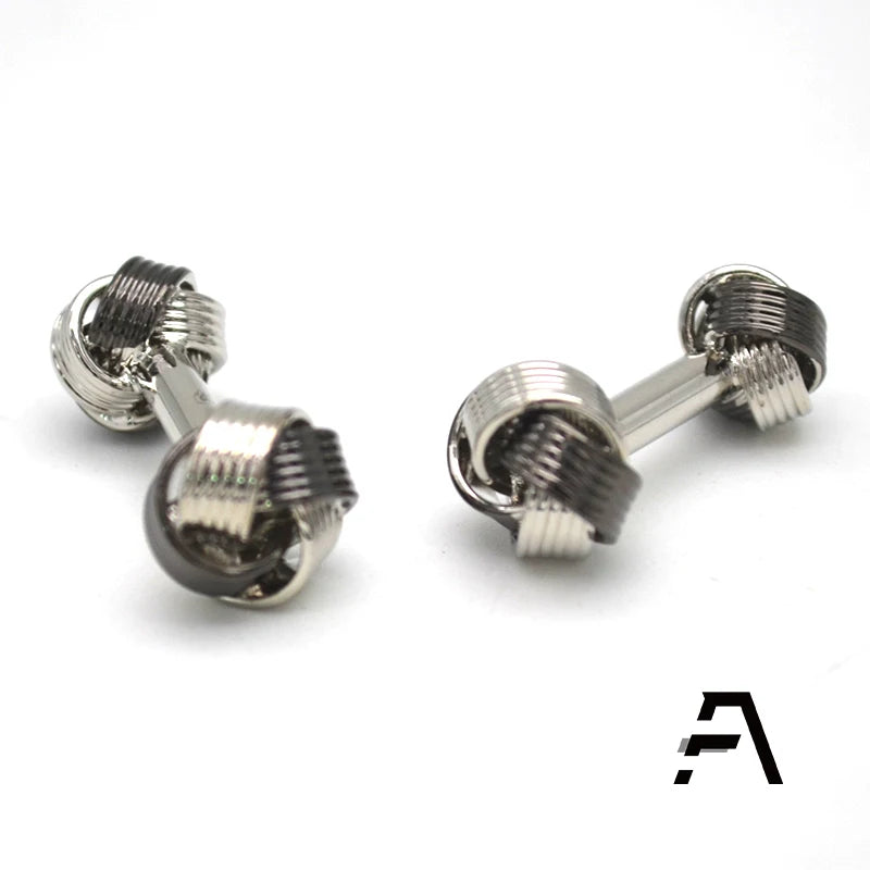 Factory-Price Double Plating Silver Knot Cufflinks for Wedding or Gift Elegant Tie Clips