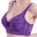 Women's Sexy Lace Embroidery Bra Plus Size D Cup Lingerie Thin Summer Wired Gather Push up Bras