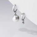 Wholesale 925 Sterling Silver Geometric Hoop Earrings DIY Pearl Jewelry Accessory Findings