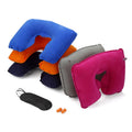 Custom Air Pillow Inflatable U Shape PVC Flocked Neck Travel Pillow Set with logo