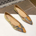 2025Supper Soft Women Flat Pumps Python Leather PU Ladies Walking Shoes Cheap China Shoes Low Moq Women Flats in Stock