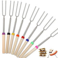 Wholesale Stainless Steel Marshmallow Roasting Fork Set Extendable Dual Bbq Stick Kebab Skewer for BBQ