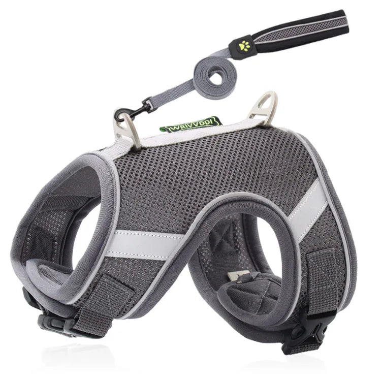 No Pull Reflective Pet Dog Vest Harness Reversible Dog Harness with 1.5m Leash for  Cats and Dogs