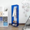 Blue Acrylic Floor-Type Coat Rack with Wheels for Bedroom & Living Room Bathroom Hanging Clothes Storage Food Use