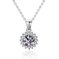 Fine Jewelry Sun Design Grade D 1ct 4ct Moissanite Necklaces 925 Sterling Silver Simple Moissanite Necklace Women
