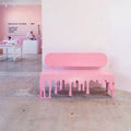 Custom Wholesale Cheaper Price Modern Indoor Outdoor Garden Decoration Use Art Stainless Steel Welding Ice Cream Bench Sculpture