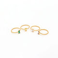 Joolim Jewelry Wholesale 18K Gold Plated Dainty Colorful Zirconia Stainless Steel Ring for Women Trendy 2022 Jewelry