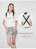 Fashion Barber TPU Salon Black Thick Hairdresser Transparent Apron Waterproof for Artist