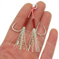 Double Fishing Jig Hook for Slow Pitch Jigging Lures Assist Fishing Hooks OEM Luminous Picture Sport Fish Hooks OPP Packaging