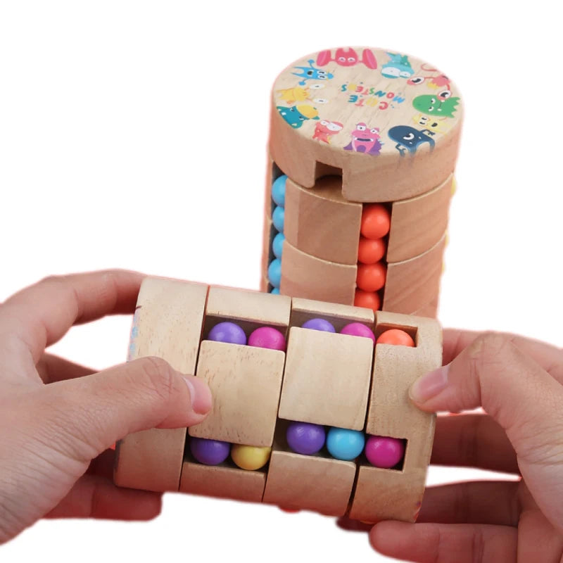 Starting Point Montessori Creative 3D Wooden Cube Puzzle Educational Learning Building Block Intelligence Development Magic Toy