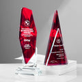 Custom Made Red Commemorative Medal Creative Crystal Trophy Outstanding Employee Champion Annual Meeting Honor Carved Model