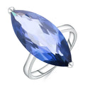 Abiding Natural Iolite Blue Mystic Quartz Gemstone Finger 925 Sterling Silver Jewelry Ring for Women Gift