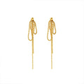 Modern Latest Personalised Irregular Link Chain Earring Luxury Non Tarnish Gold Tassel Earrings Boucle Doreille Bijoux