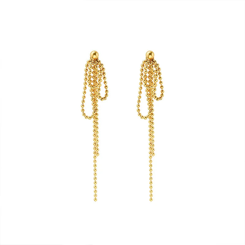 Modern Latest Personalised Irregular Link Chain Earring Luxury Non Tarnish Gold Tassel Earrings Boucle Doreille Bijoux