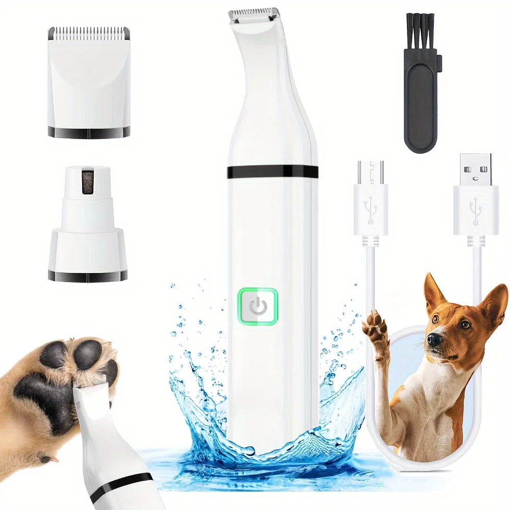 3-in-1 Electric Mini Pet Hair Clippers Shaver Nail Grinder Set Portable Safety Pet Trimmer for Dogs Battery Powered Made Plastic