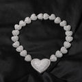 Iced Out Jewelry Ladies Simple Big Heart Chain Necklace Infinity Heart Shape Necklace Gold Plated for Women Jewelry