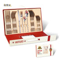 Factory Flatware Gift Box Christmas Stainless Steel Cutlery Silverware Set with Gift Box