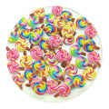 New Cute Rainbow Swirl Lollipop Candy Dessert Slime Charms Resin Flatback Cabochons for Scrapbooking Phone Case Decor Supplier