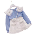 2023 Girl Autumn Clothing Sets Children Girl Long Sleeve Top Ruffle Skirts Princess Clothes Set