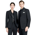 Button Decoration Solid Pattern Men's Black Wool Wedding and Professional Casual Men's Women's Suit Office Uniform